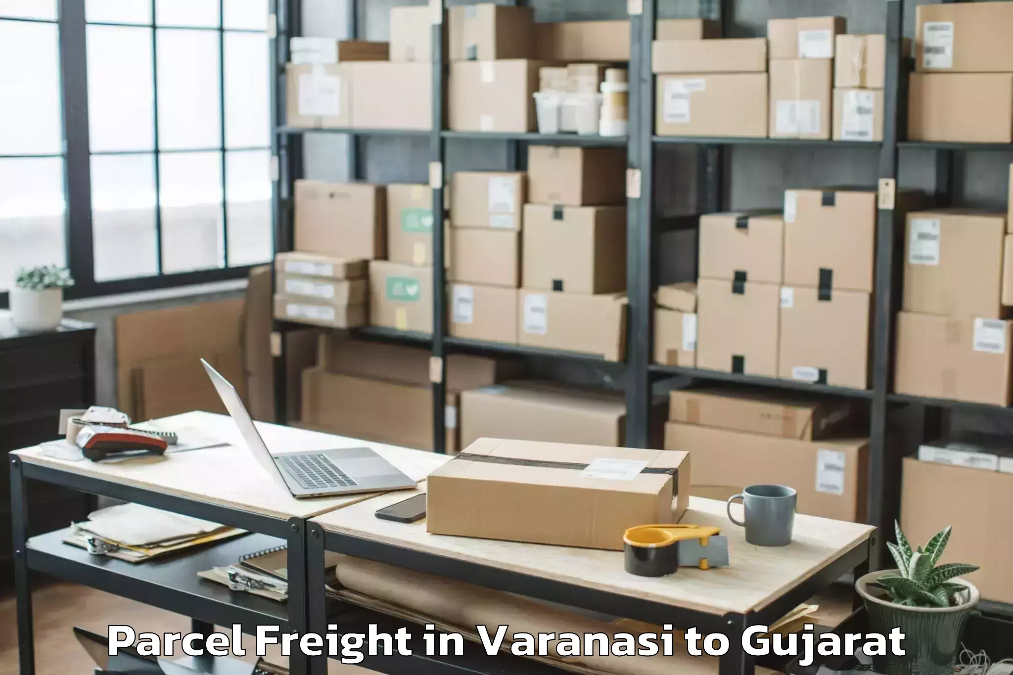 Trusted Varanasi to Shree Somnath Sanskrit Univers Parcel Freight